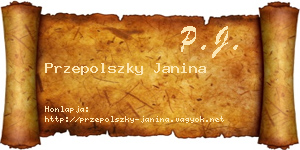Przepolszky Janina névjegykártya